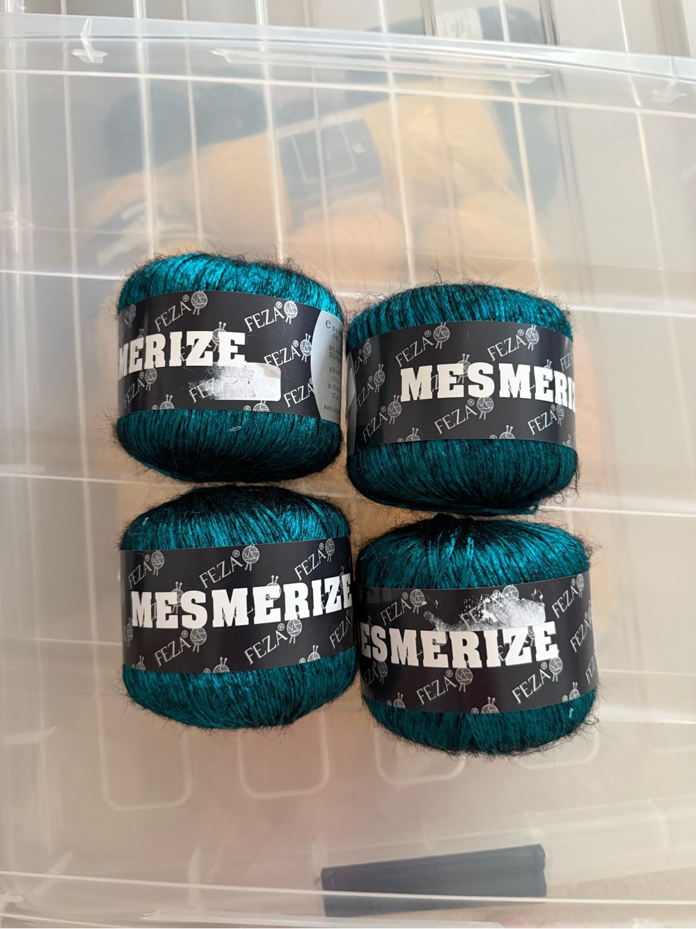 Yarn, Mesmerize Teal Eyelash Yarn - 4 Pack